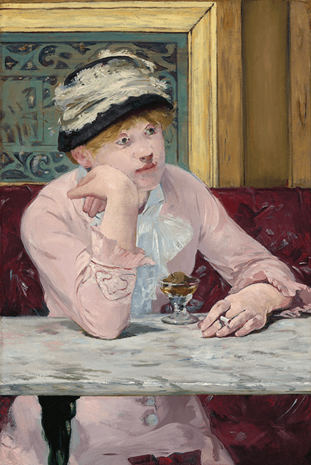 Édouard Manet, Plum Brandy, about 1877, oil on canvas. National Gallery of Art, Washington D.C., Collection of Mr. and Mrs. Paul Mellon, 1971.85.1. Image courtesy National Gallery of Art, Washington